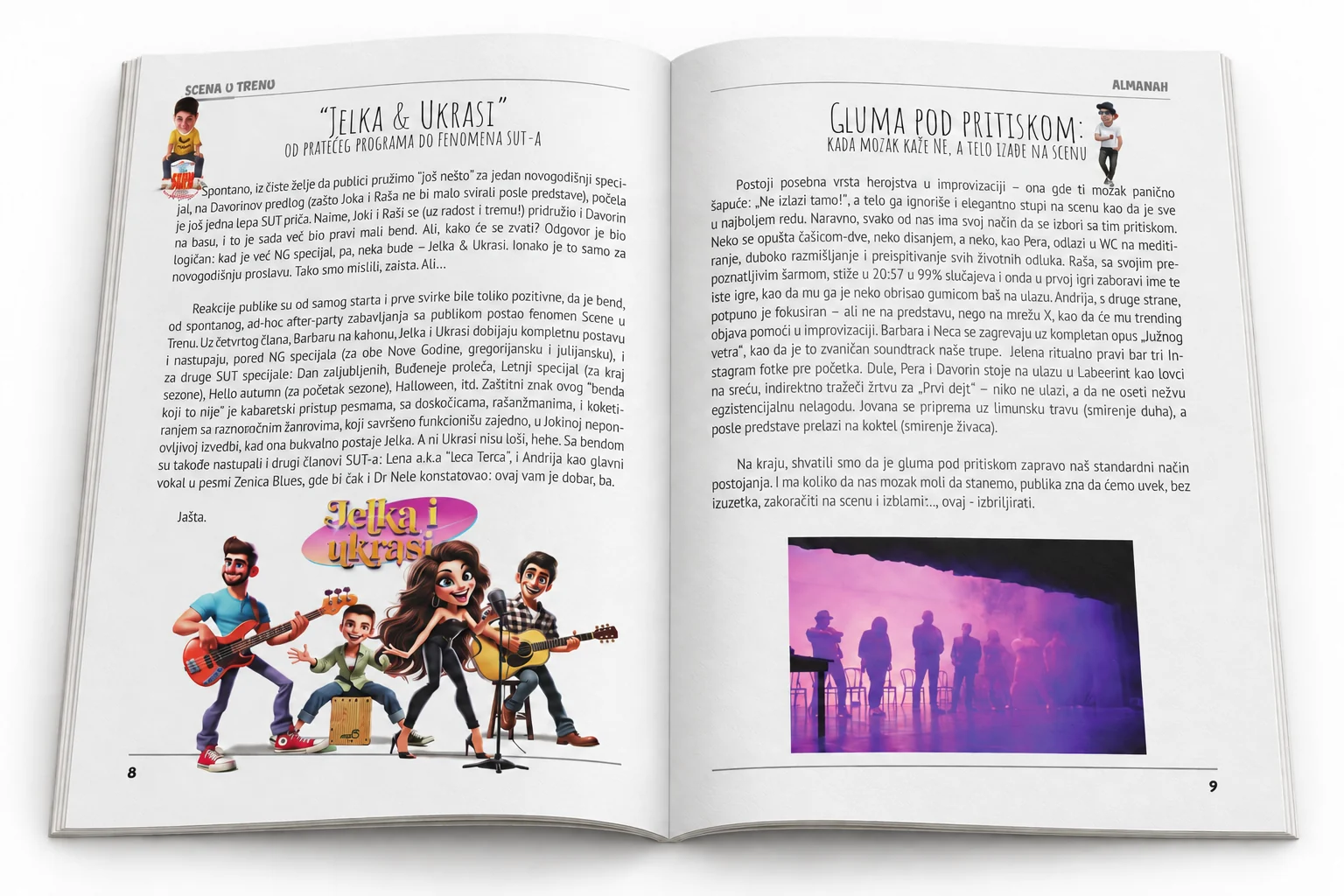 Almanac open to pages 8 and 9