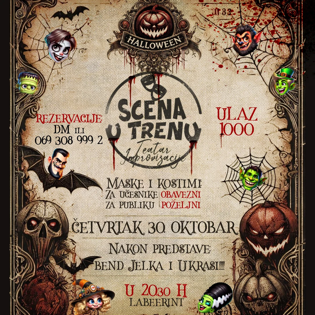 Halloween-themed Scena u Trenu campaign, shown as a square poster
