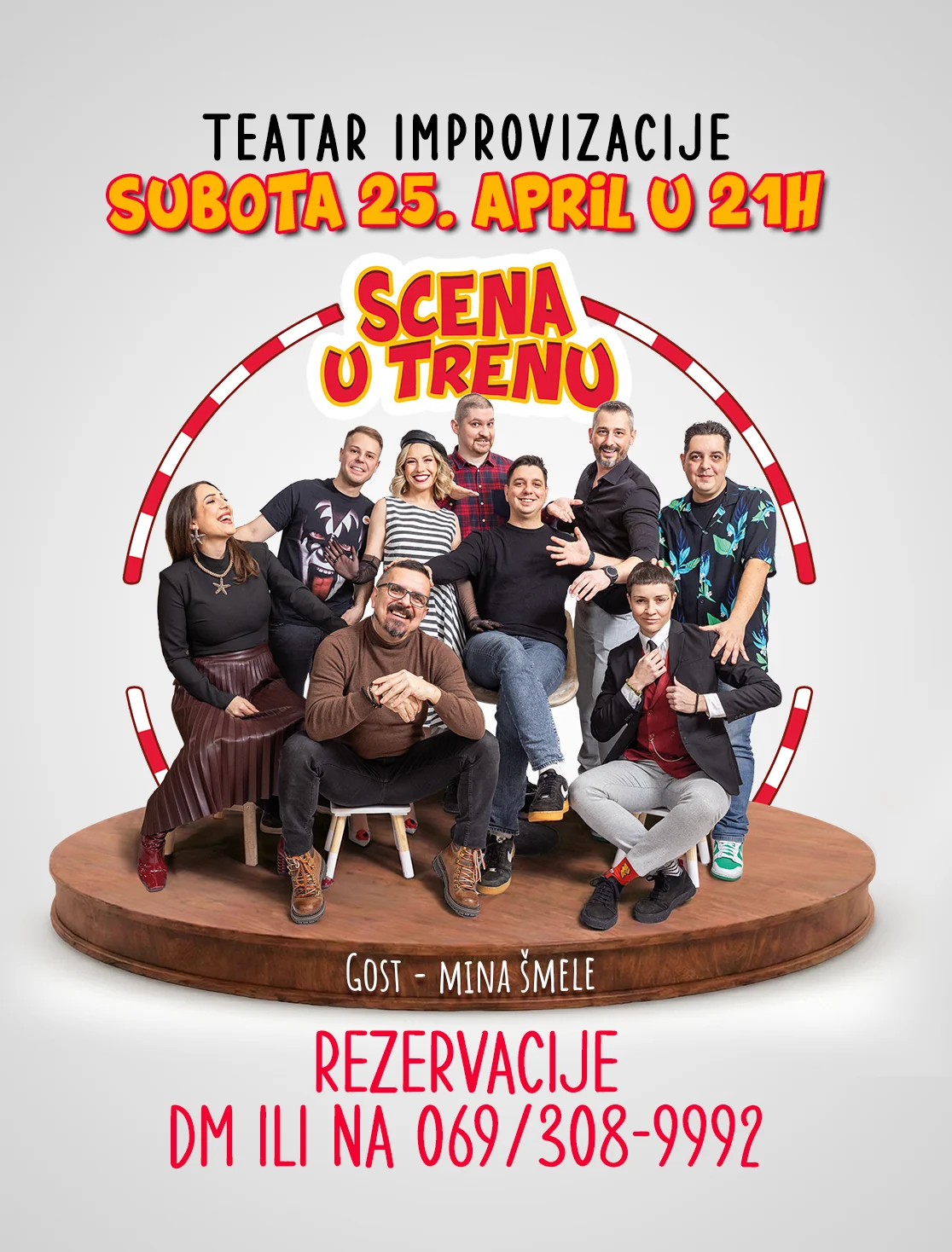 Regular Scena u Trenu show announcement with cast photography