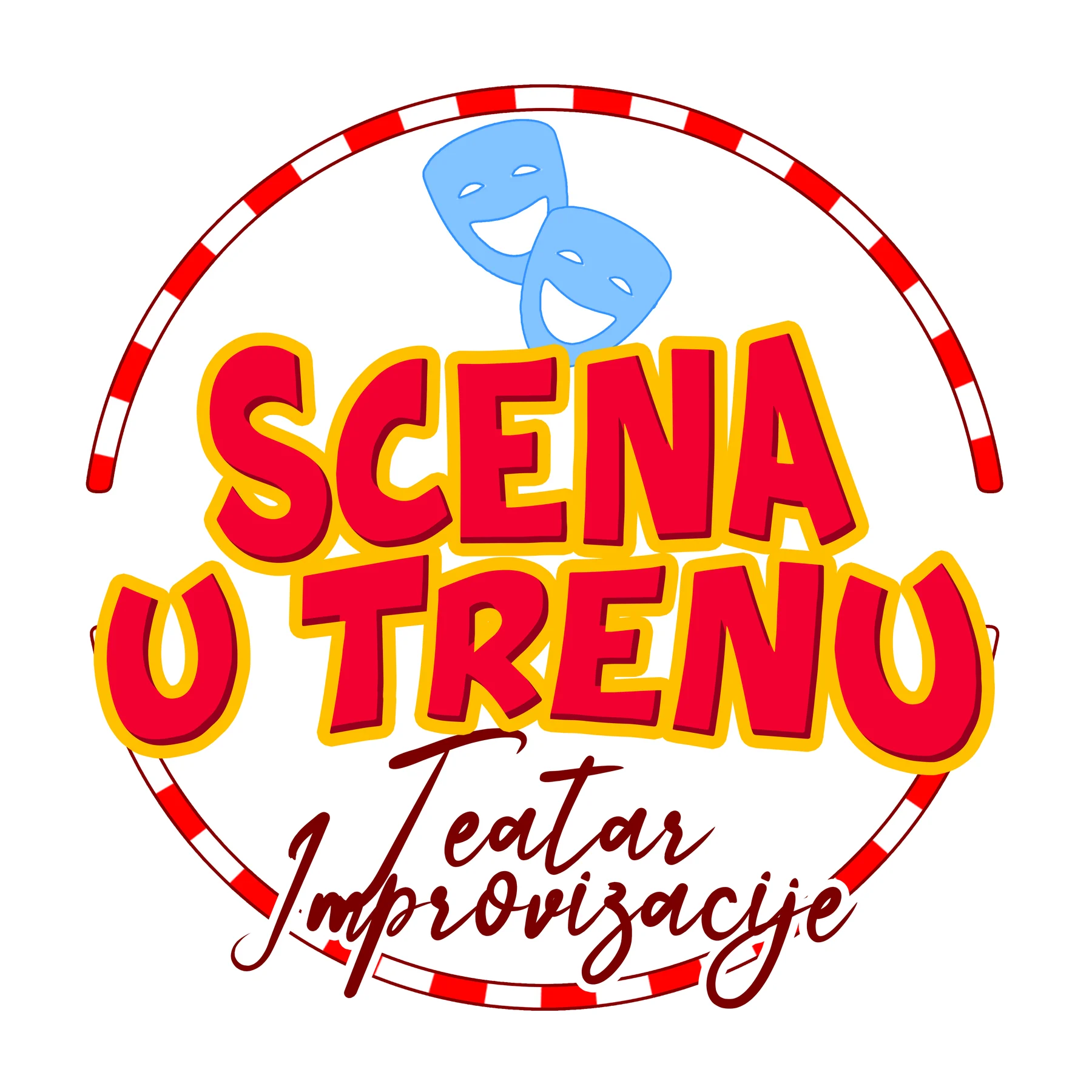 Core Scena u Trenu identity in red and yellow